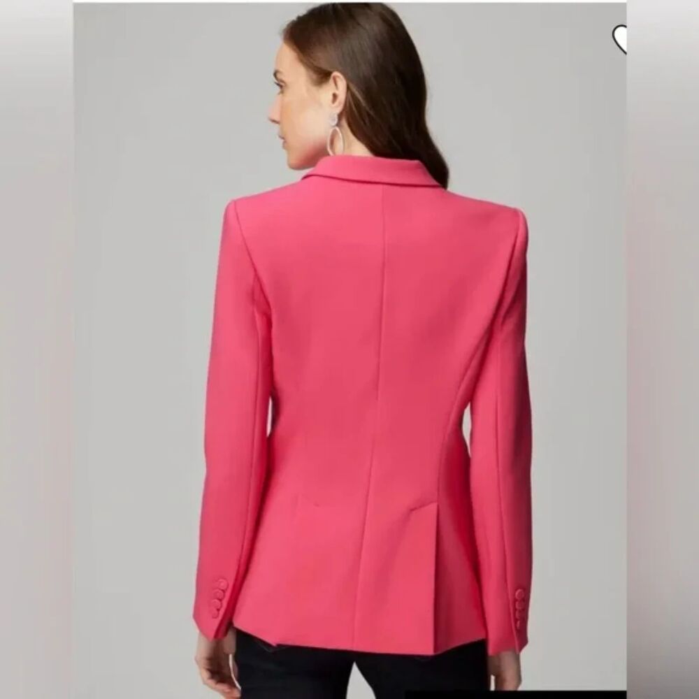 White House Black Market WHBM Editor Blazer - Hot Pink 10 - Picture 3 of 7